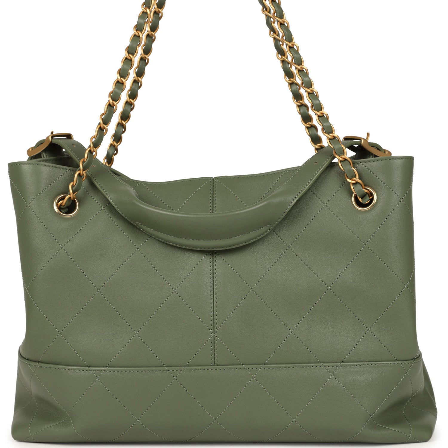 Small Coco Hobo Bag Khaki Calfskin Antique Gold Hardware