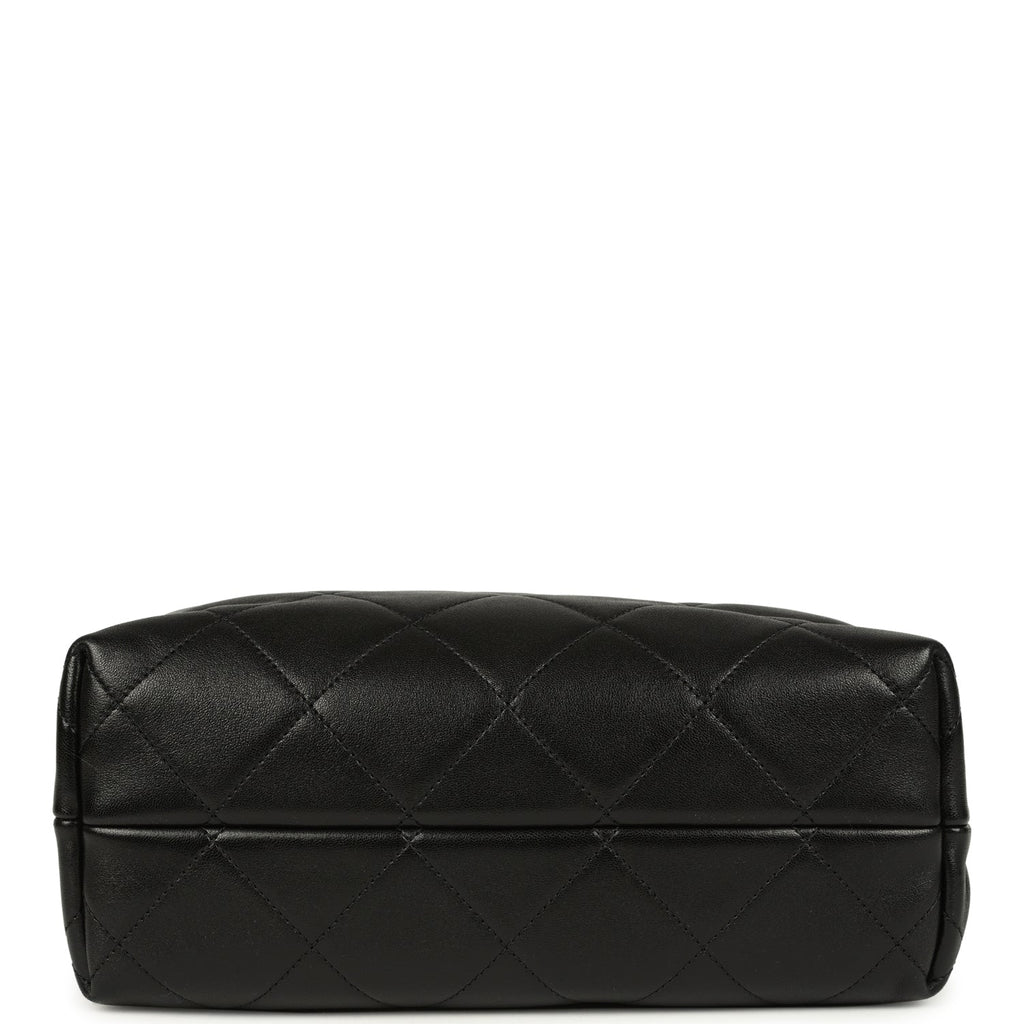 Coco Shopping Bag Dark Grey Suede and Black Shiny Lambskin Brushed Gold Hardware