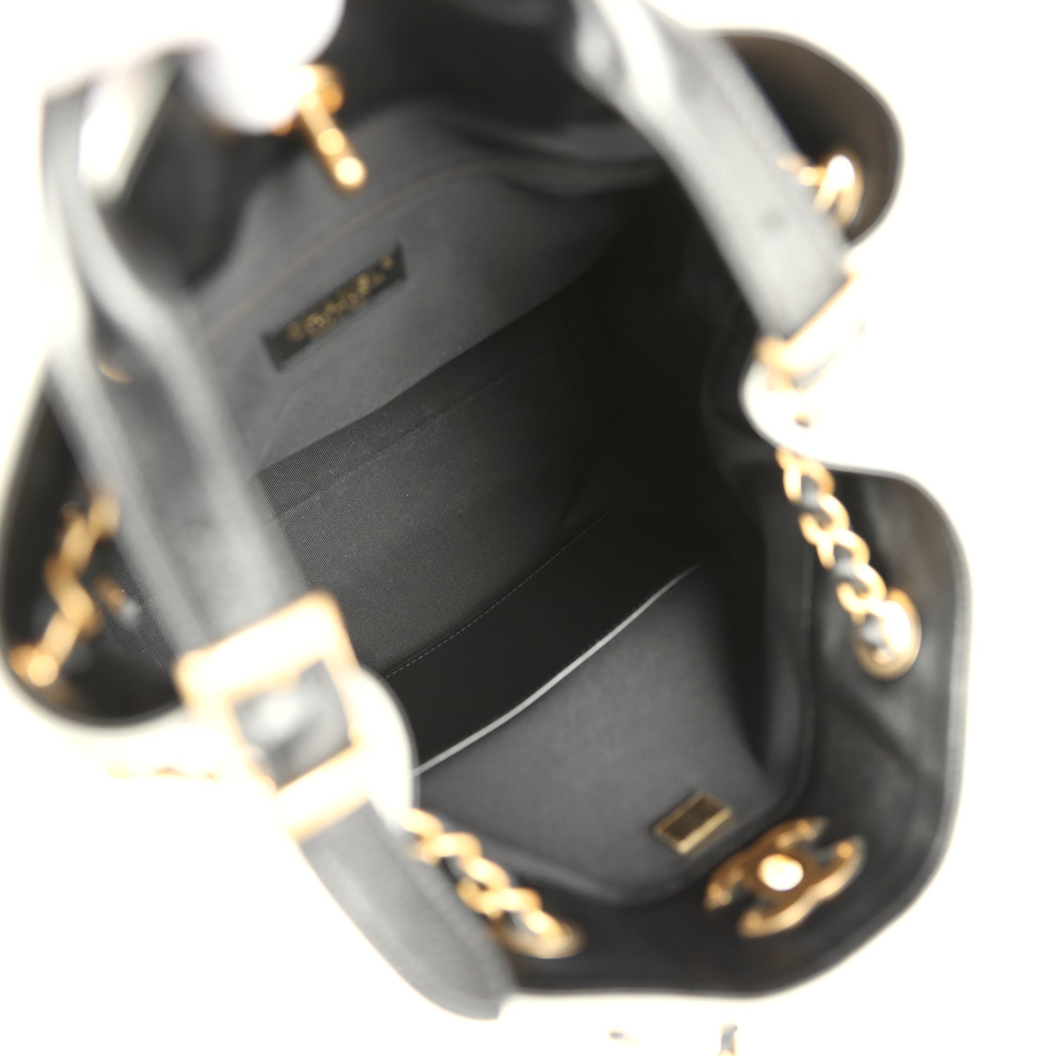 Coco Shopping Bag Dark Grey Suede and Black Shiny Lambskin Brushed Gold Hardware