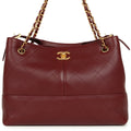 Small Coco Hobo Bag Burgundy Calfskin Antique Gold Hardware
