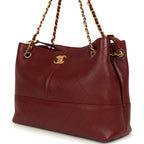 Small Coco Hobo Bag Burgundy Calfskin Antique Gold Hardware