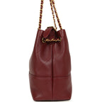 Small Coco Hobo Bag Burgundy Calfskin Antique Gold Hardware
