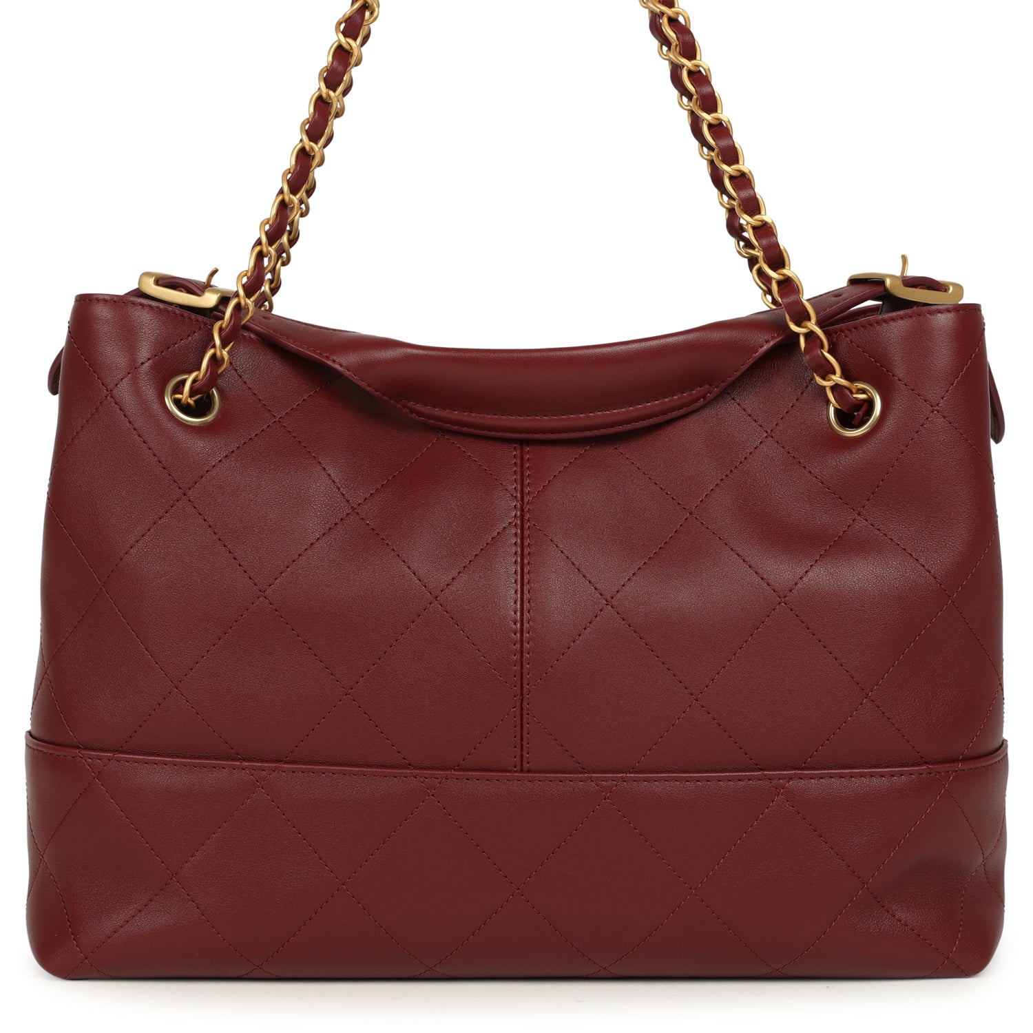 Small Coco Hobo Bag Burgundy Calfskin Antique Gold Hardware