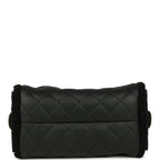 Small 25 Hobo Bag Black Crumpled Sheepskin and Shearling Antique Gold Hardware