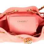 Mini 25 Hobo Bag Pink Suede Antique Gold Hardware