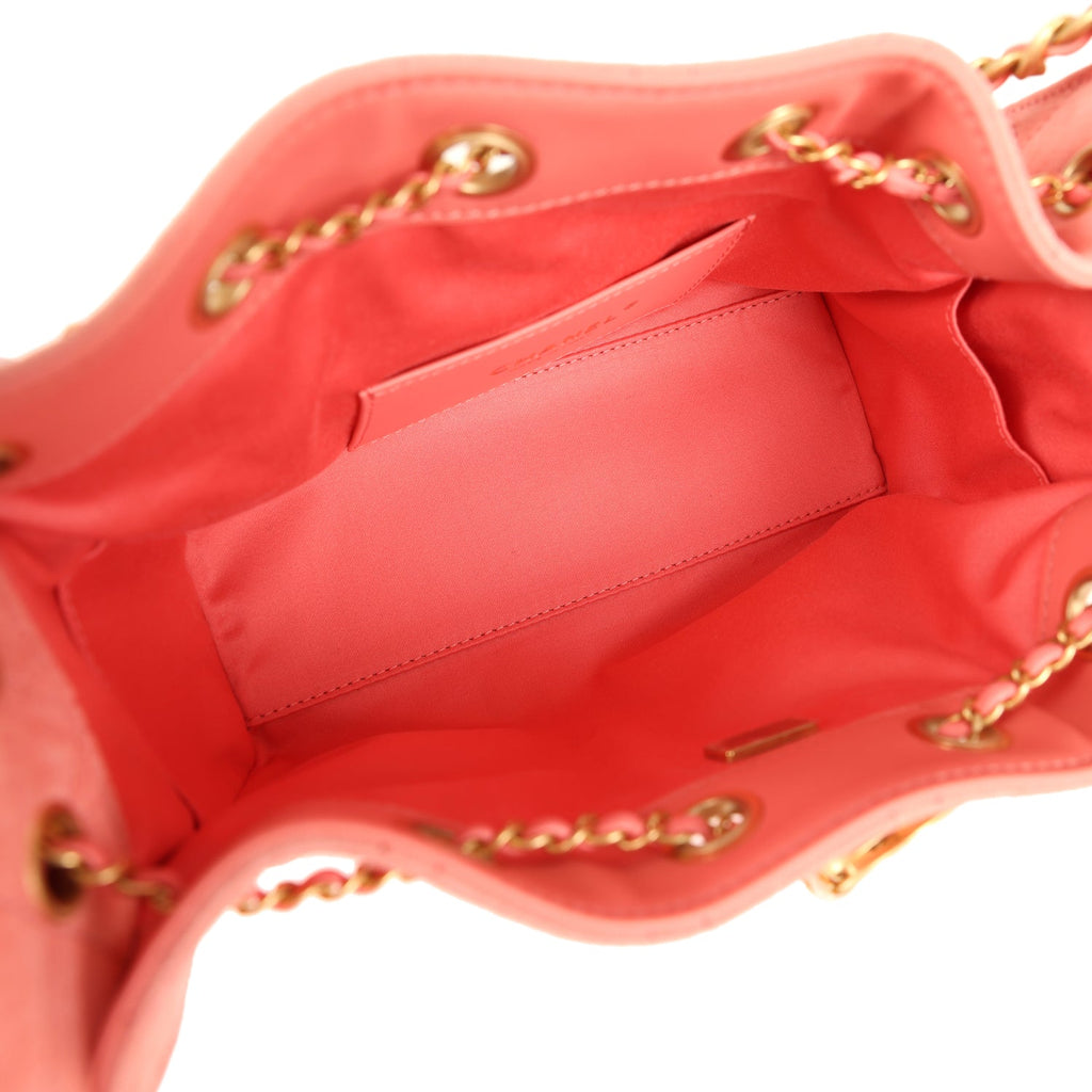 Mini 25 Hobo Bag Pink Suede Antique Gold Hardware