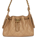 Mini 25 Hobo Bag Beige Caviar Antique Gold Hardware