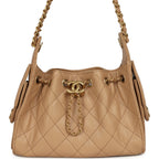 Mini 25 Hobo Bag Beige Caviar Antique Gold Hardware