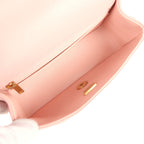 Mini Rectangular Flap Bag with CC Top Handle Pink Shiny Caviar Antique Gold Hardware