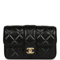 Mini Tab Flap Bag Black Lambskin Gold Hardware