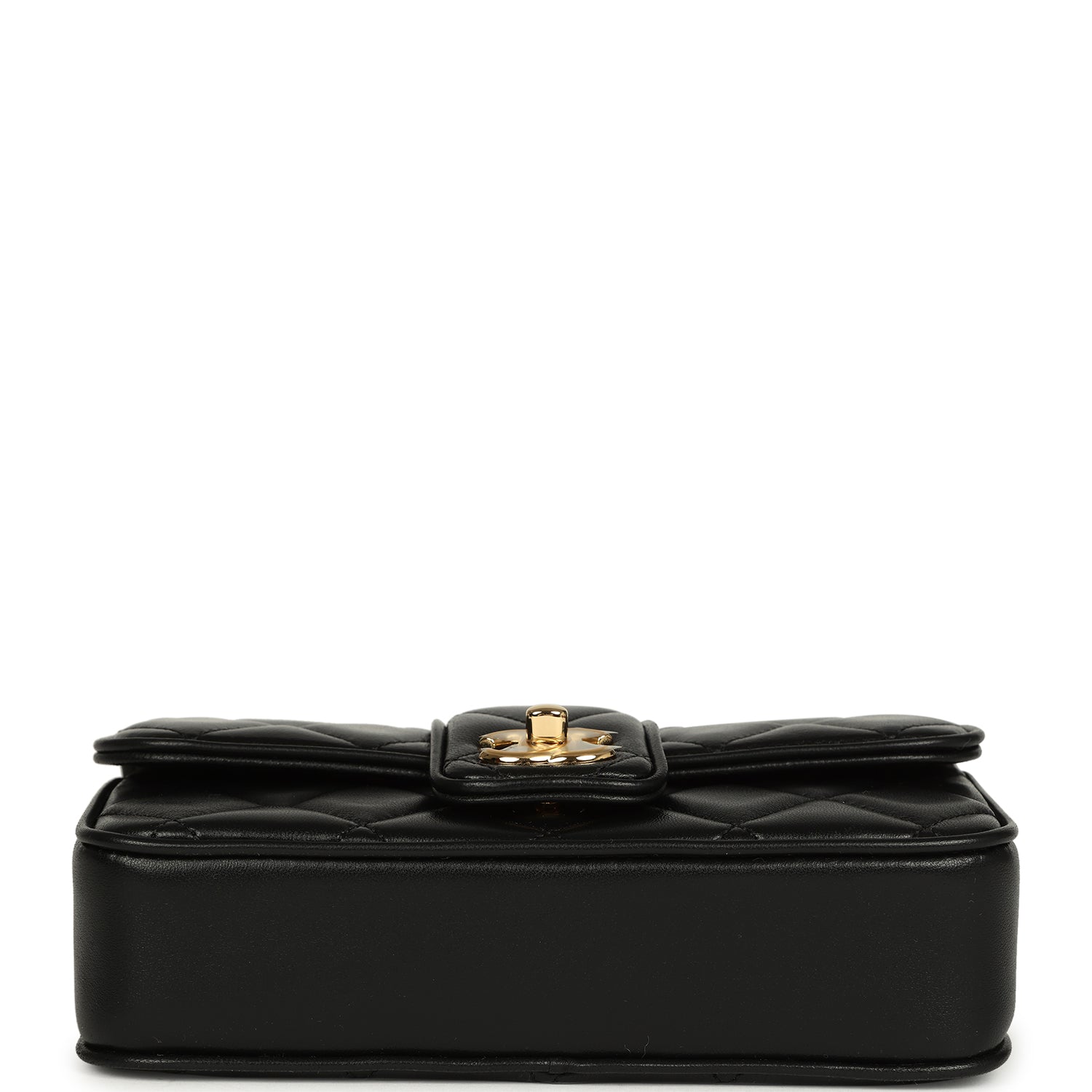 Mini Tab Flap Bag Black Lambskin Gold Hardware