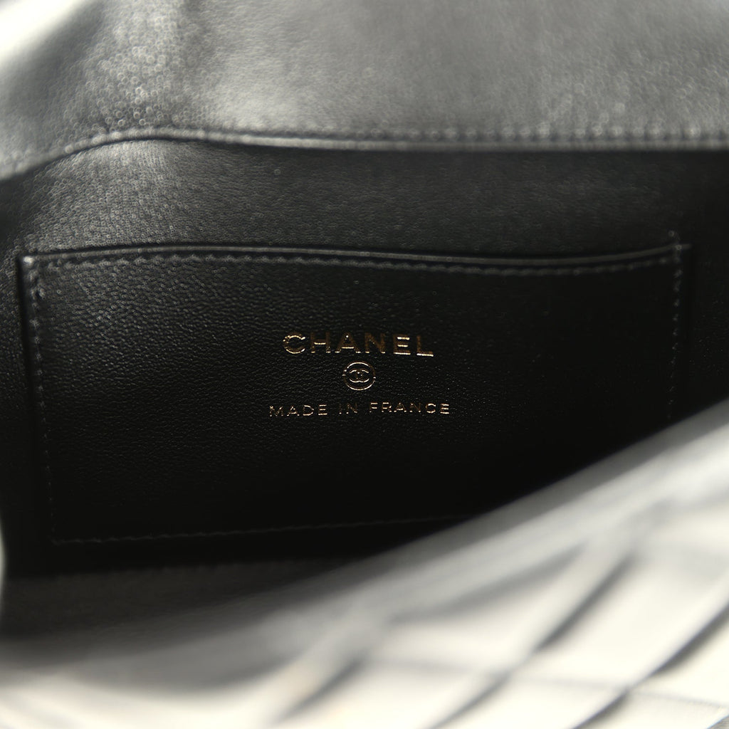 Mini Tab Flap Bag Black Lambskin Gold Hardware