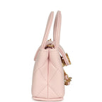 Nano Kelly Bag Charm Light Pink Shiny Lambskin Brushed Gold Hardware