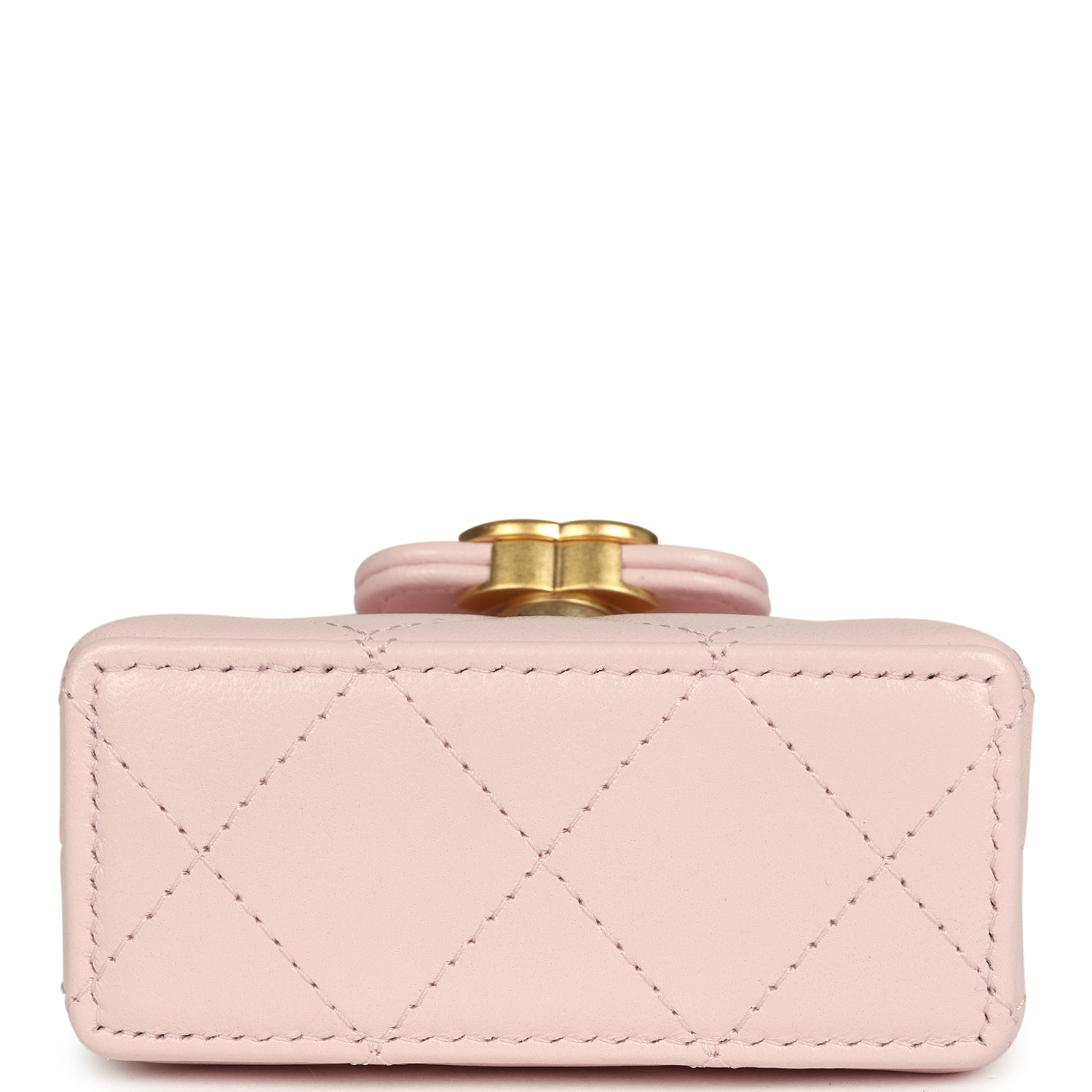 Nano Kelly Bag Charm Light Pink Shiny Lambskin Brushed Gold Hardware