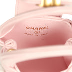 Nano Kelly Bag Charm Light Pink Shiny Lambskin Brushed Gold Hardware