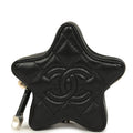 Mini Star Bag Charm Black Shiny Lambskin Light Gold Hardware