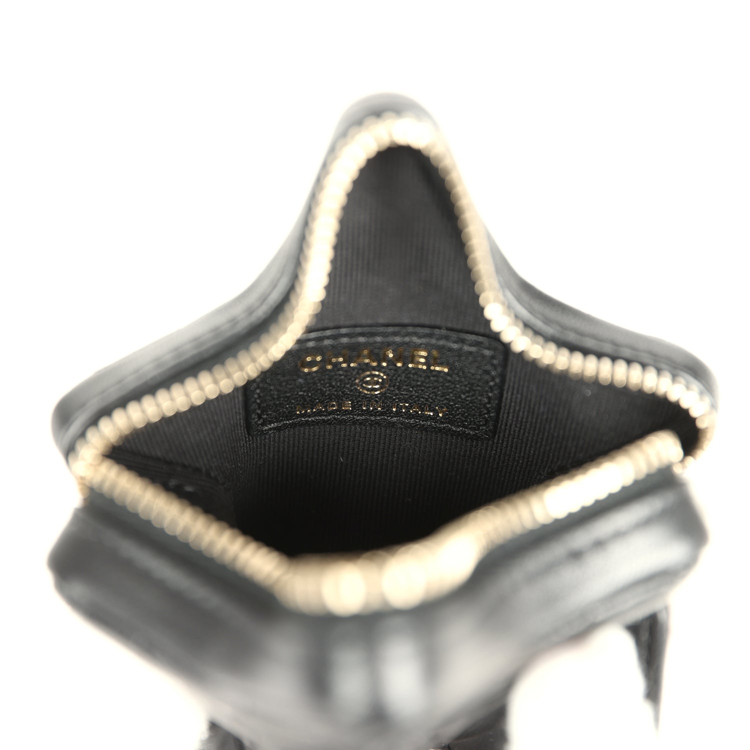 Mini Star Bag Charm Black Shiny Lambskin Light Gold Hardware