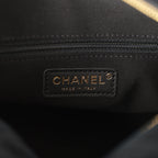 Small Bowling Bag Black Suede Antique Gold Hardware