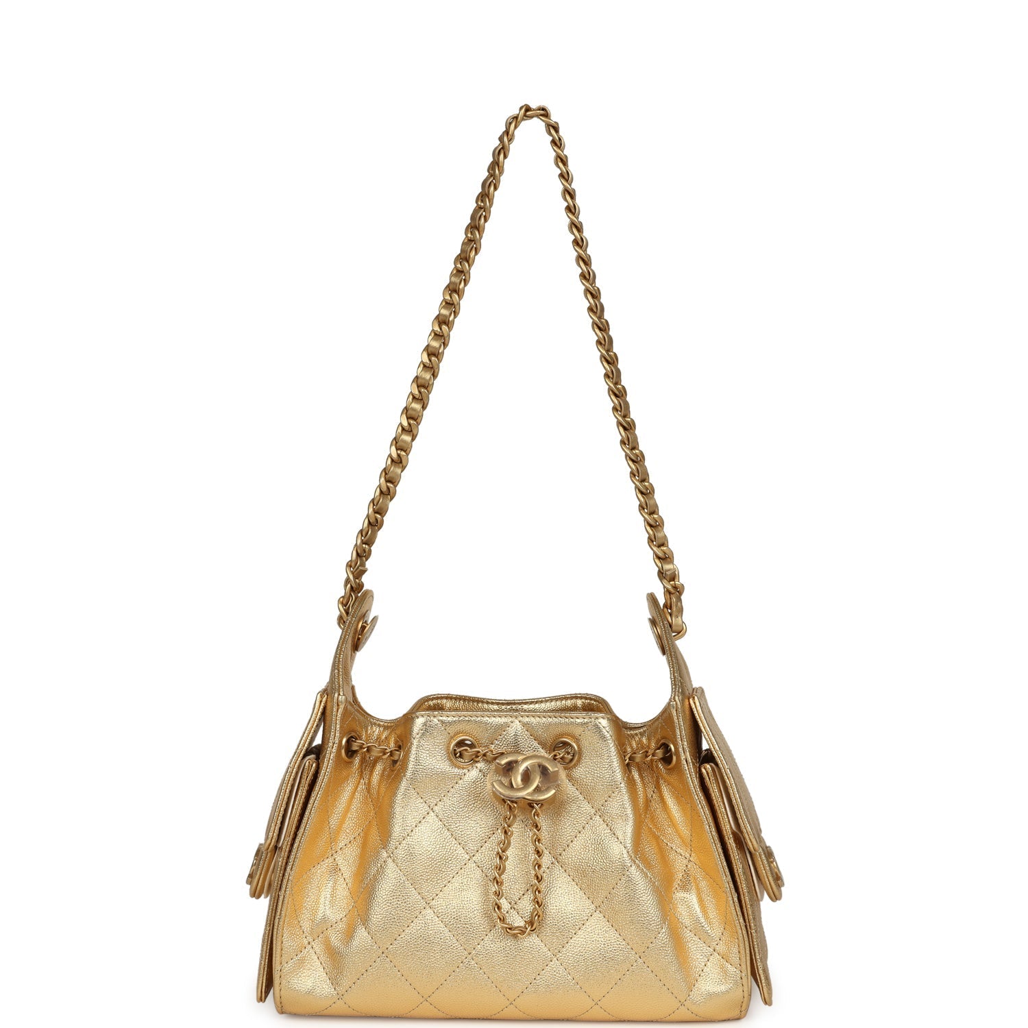 Mini 25 Hobo Bag Metallic Gold Caviar Caviar Antique Gold Hardware