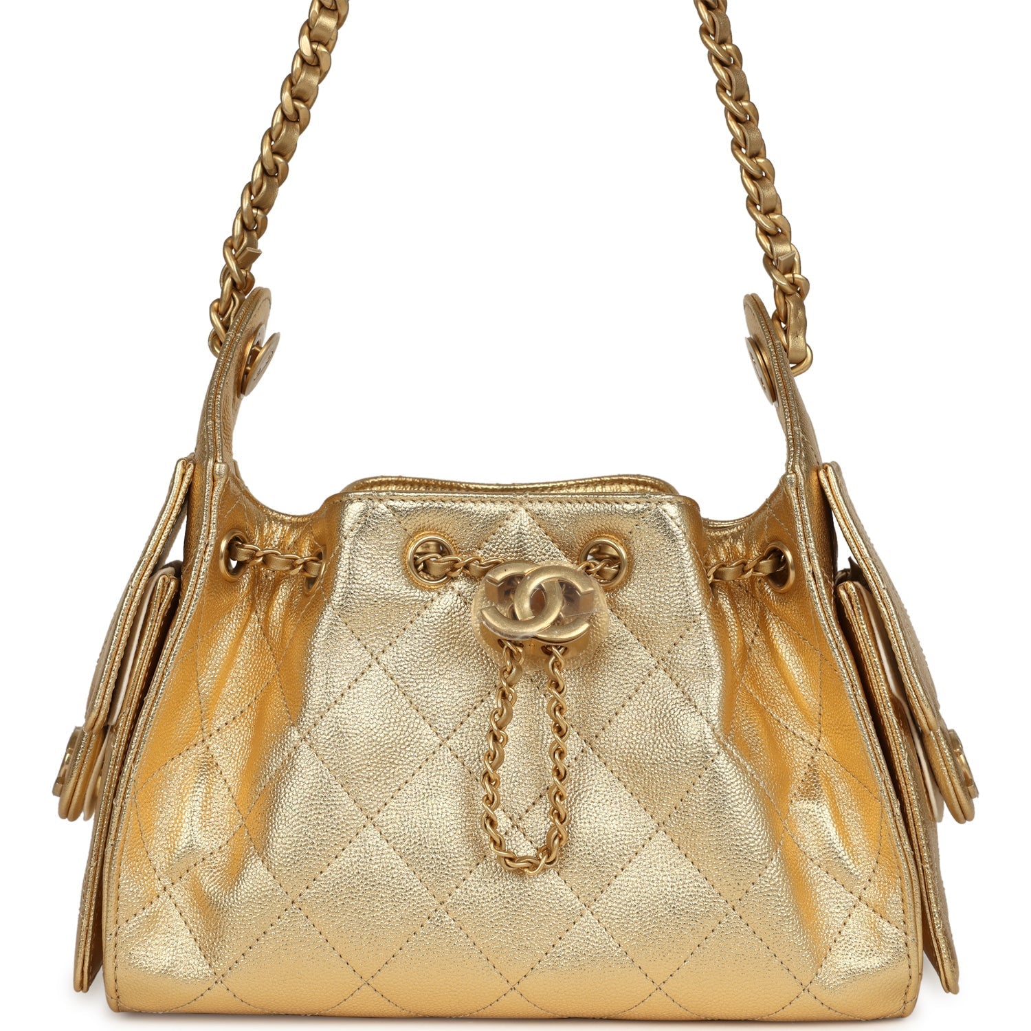 Mini 25 Hobo Bag Metallic Gold Caviar Caviar Antique Gold Hardware