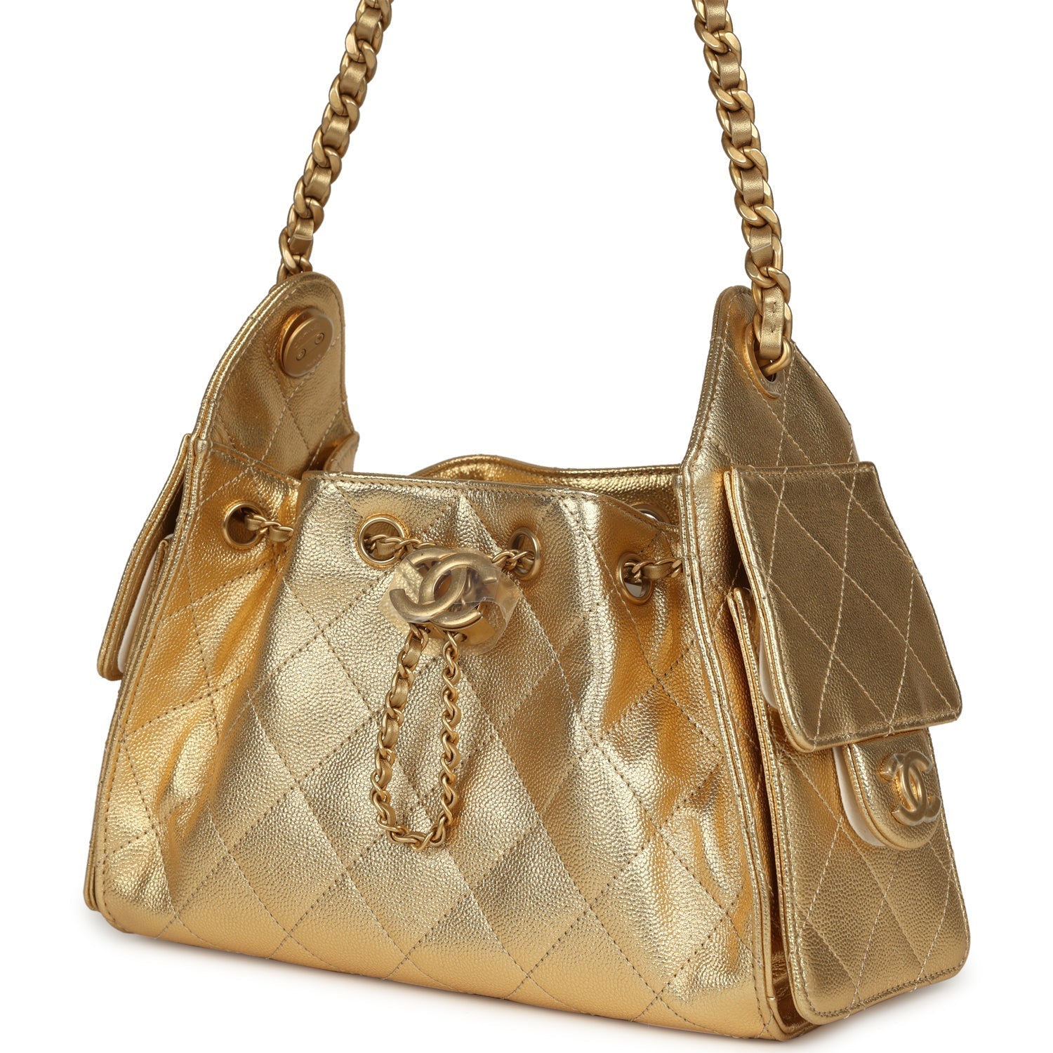 Mini 25 Hobo Bag Metallic Gold Caviar Caviar Antique Gold Hardware