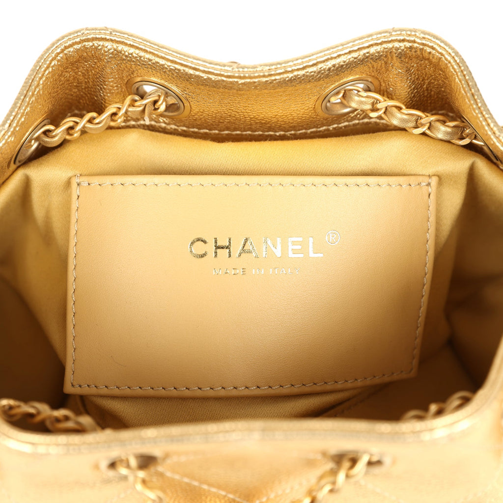 Mini 25 Hobo Bag Metallic Gold Caviar Caviar Antique Gold Hardware