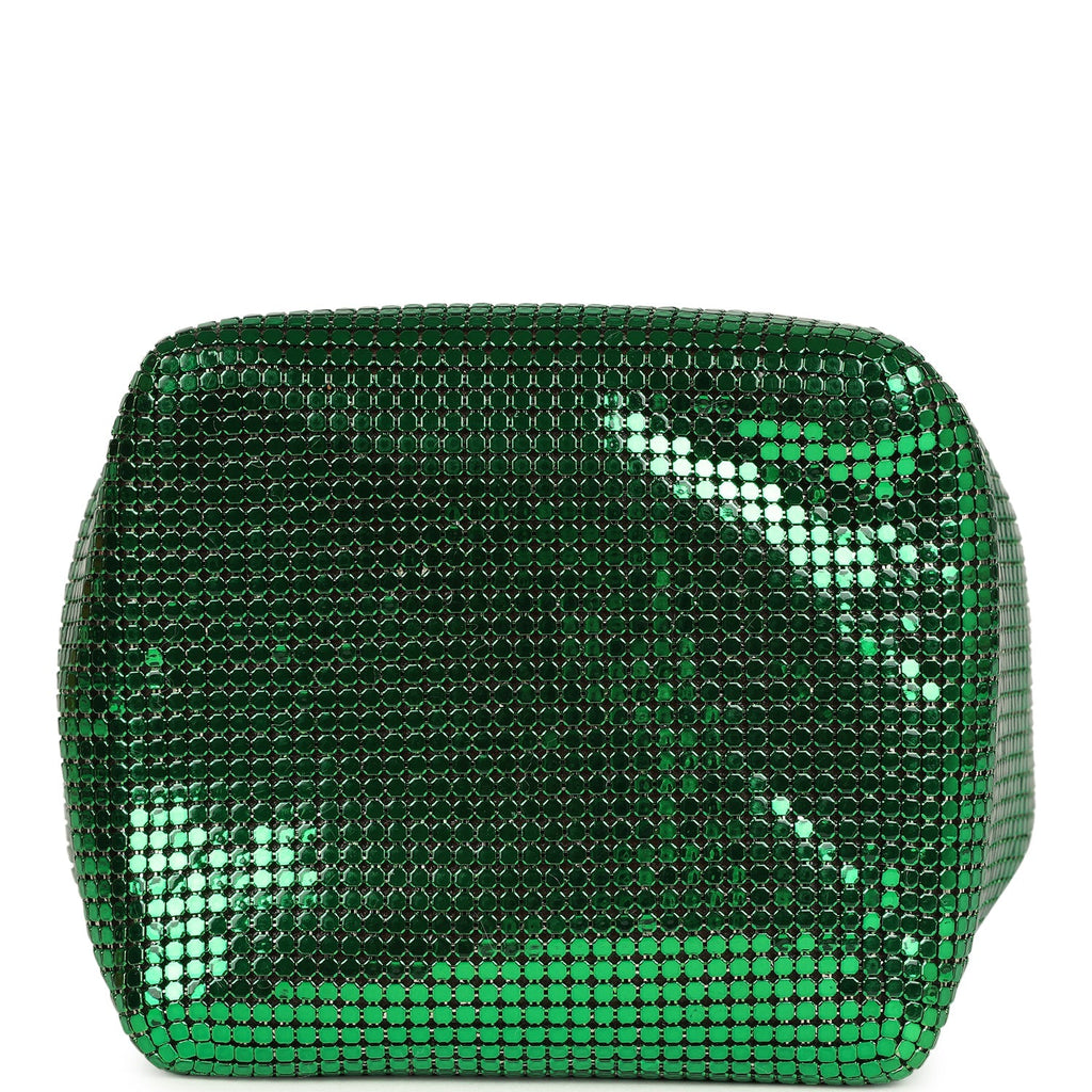 Mini Bucket Bag Green, Purple and Blue Ombre Metallic Mesh Light Gold Hardware