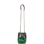Mini Bucket Bag Green, Purple and Blue Ombre Metallic Mesh Light Gold Hardware