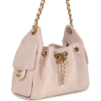 Mini 25 Hobo Bag Light Pink Caviar Antique Gold Hardware