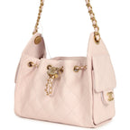 Mini 25 Hobo Bag Light Pink Caviar Antique Gold Hardware