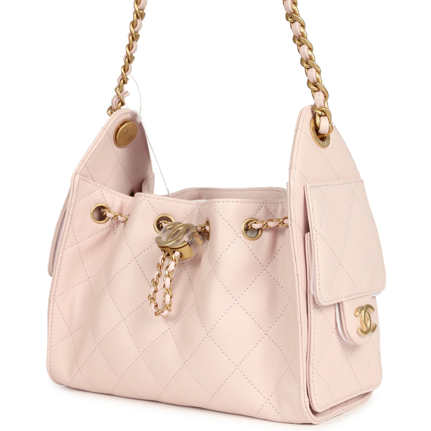 Mini 25 Hobo Bag Light Pink Caviar Antique Gold Hardware
