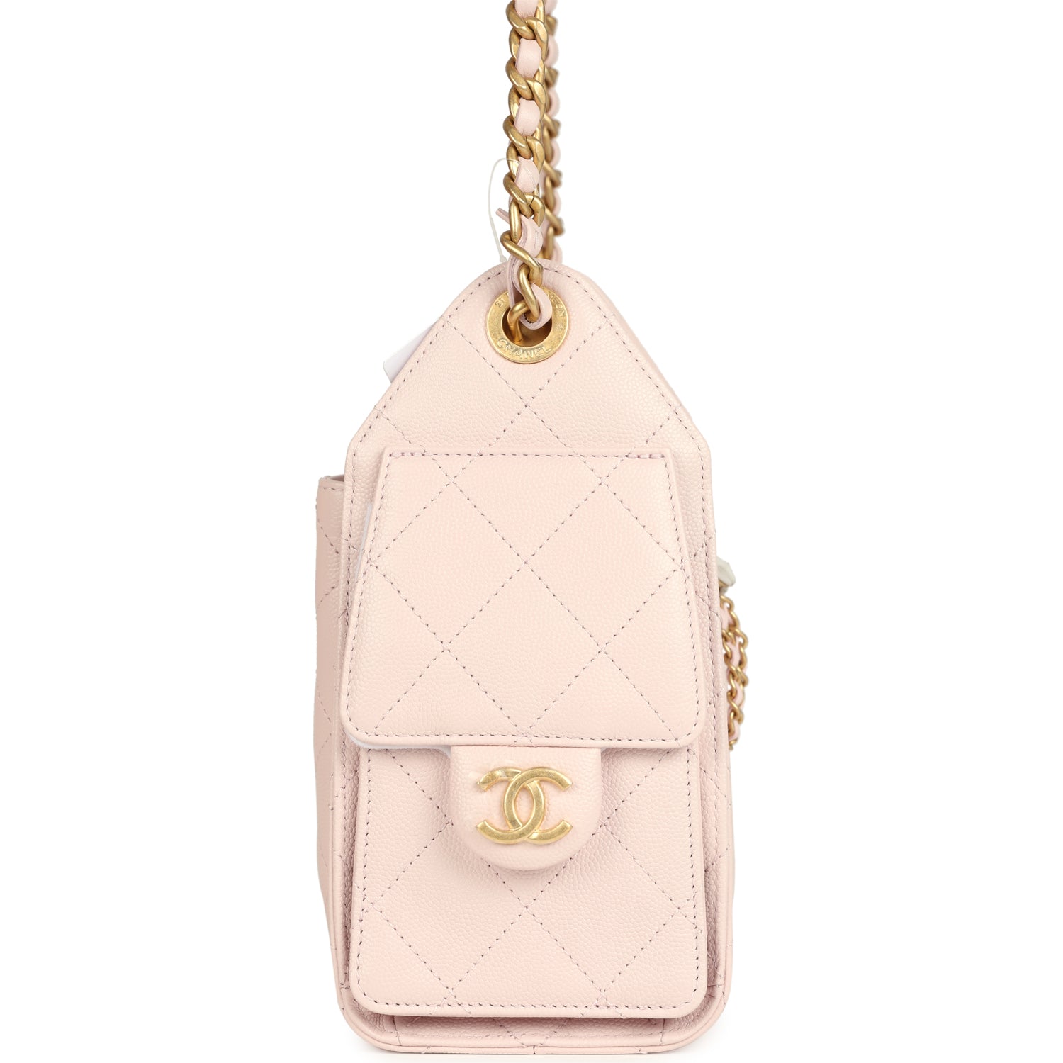 Mini 25 Hobo Bag Light Pink Caviar Antique Gold Hardware