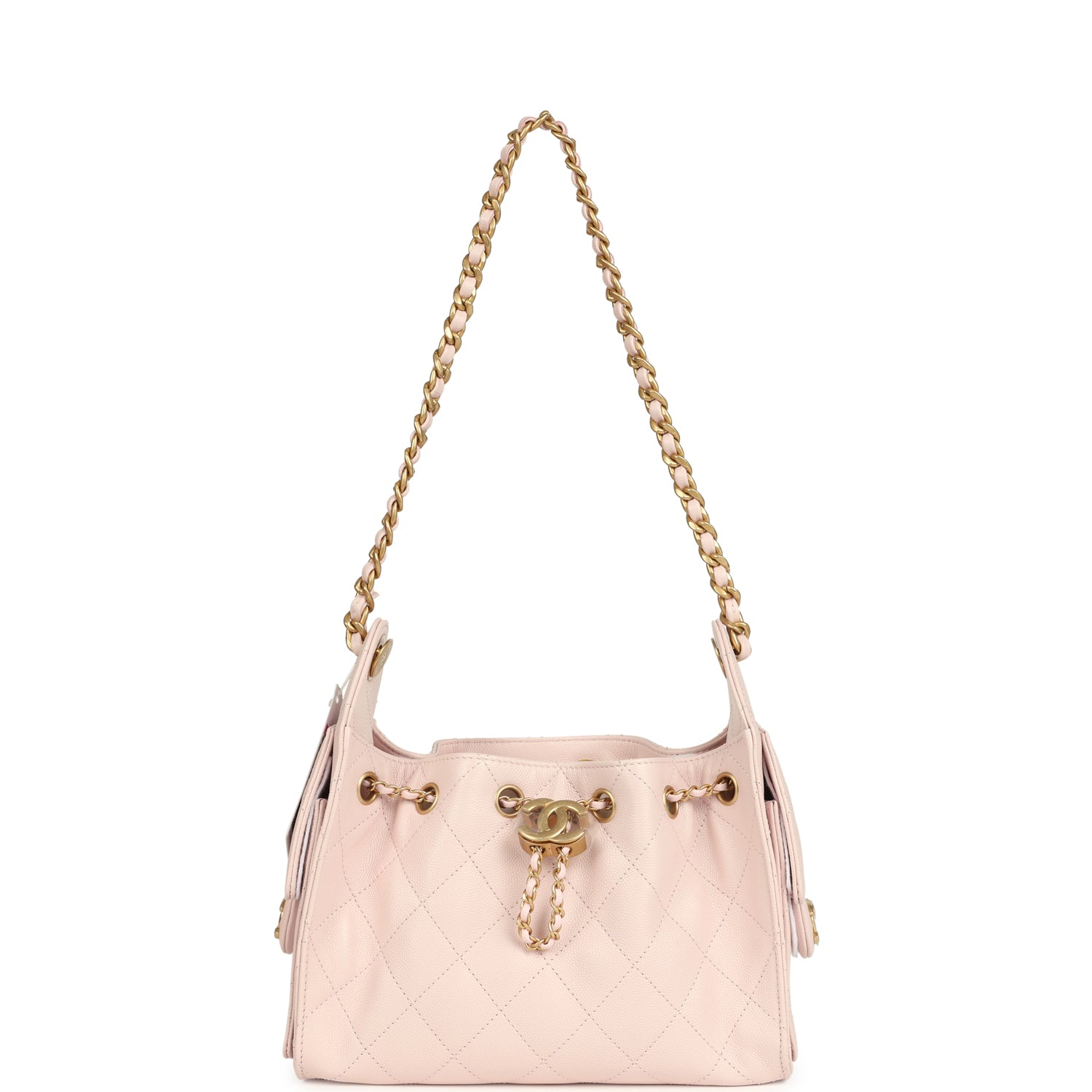 Mini 25 Hobo Bag Light Pink Caviar Antique Gold Hardware