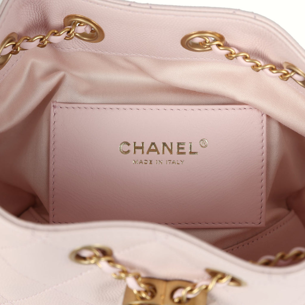 Mini 25 Hobo Bag Light Pink Caviar Antique Gold Hardware