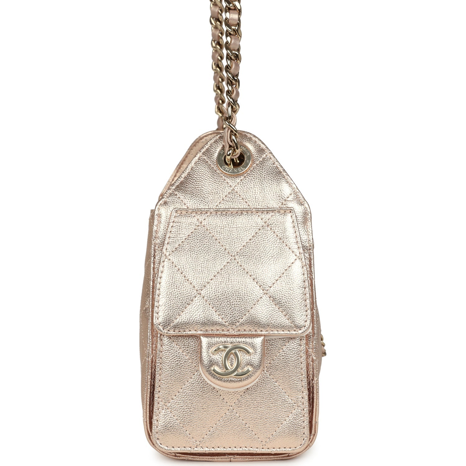 Mini 25 Hobo Bag Metallic Rose Gold Caviar Caviar Light Gold Hardware