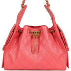 Small 25 Hobo Bag Coral Pink Caviar Antique Gold Hardware