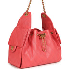 Small 25 Hobo Bag Coral Pink Caviar Antique Gold Hardware