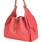 Small 25 Hobo Bag Coral Pink Caviar Antique Gold Hardware