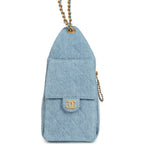 Small 25 Hobo Bag Light Blue Washed Denim Antique Gold Hardware