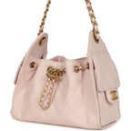 Mini 25 Hobo Bag Light Pink Caviar Antique Gold Hardware
