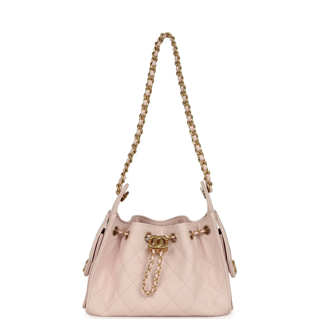 Mini 25 Hobo Bag Light Pink Caviar Antique Gold Hardware