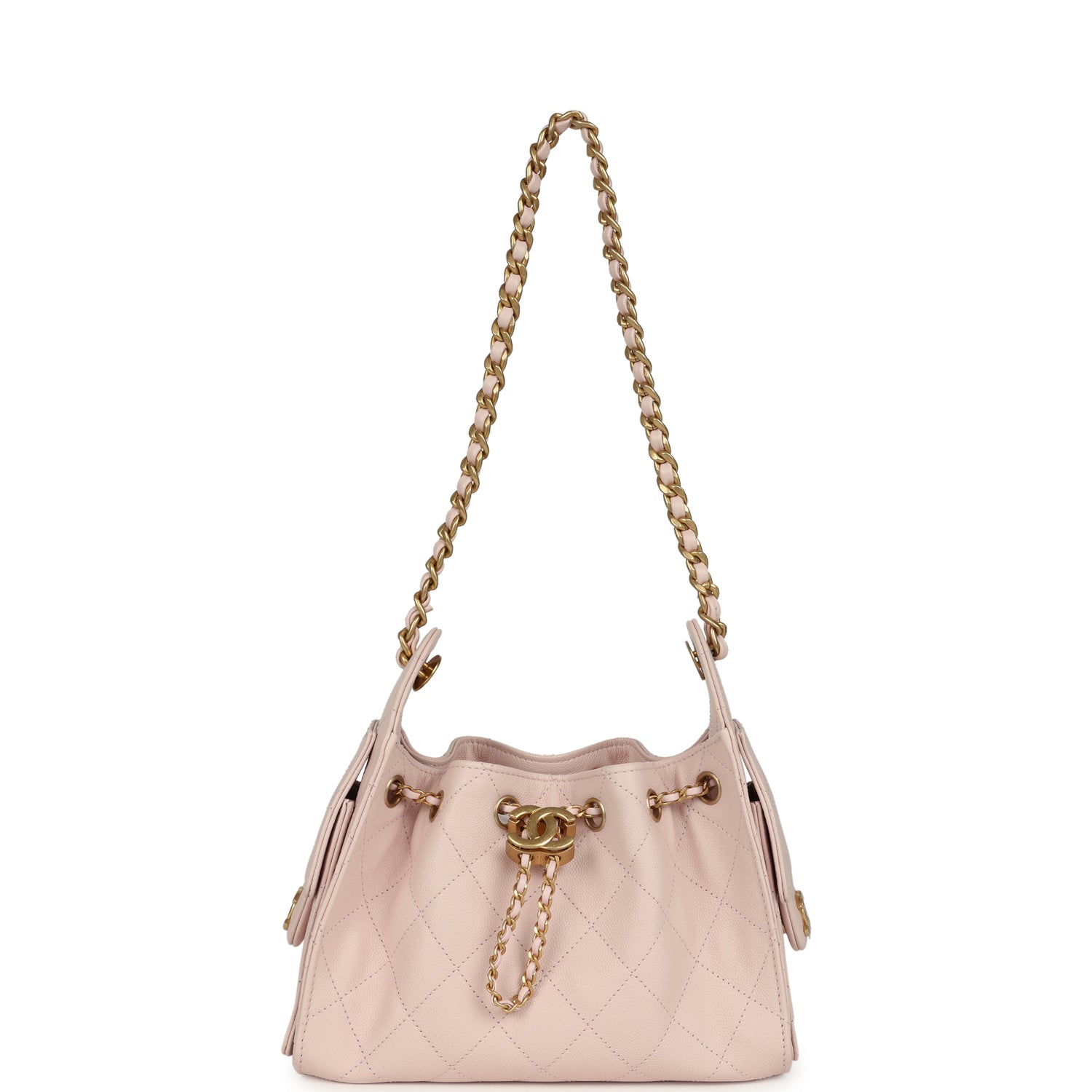 Mini 25 Hobo Bag Light Pink Caviar Antique Gold Hardware