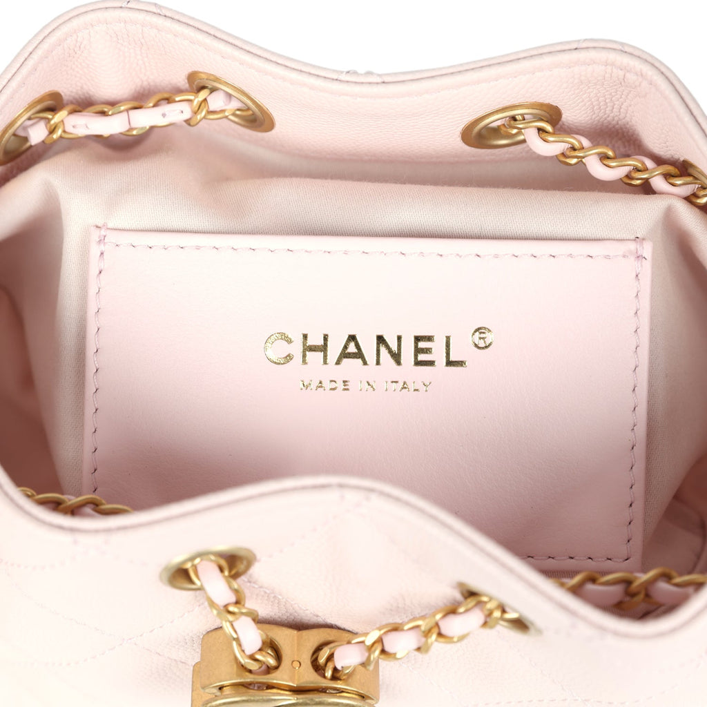 Mini 25 Hobo Bag Light Pink Caviar Antique Gold Hardware