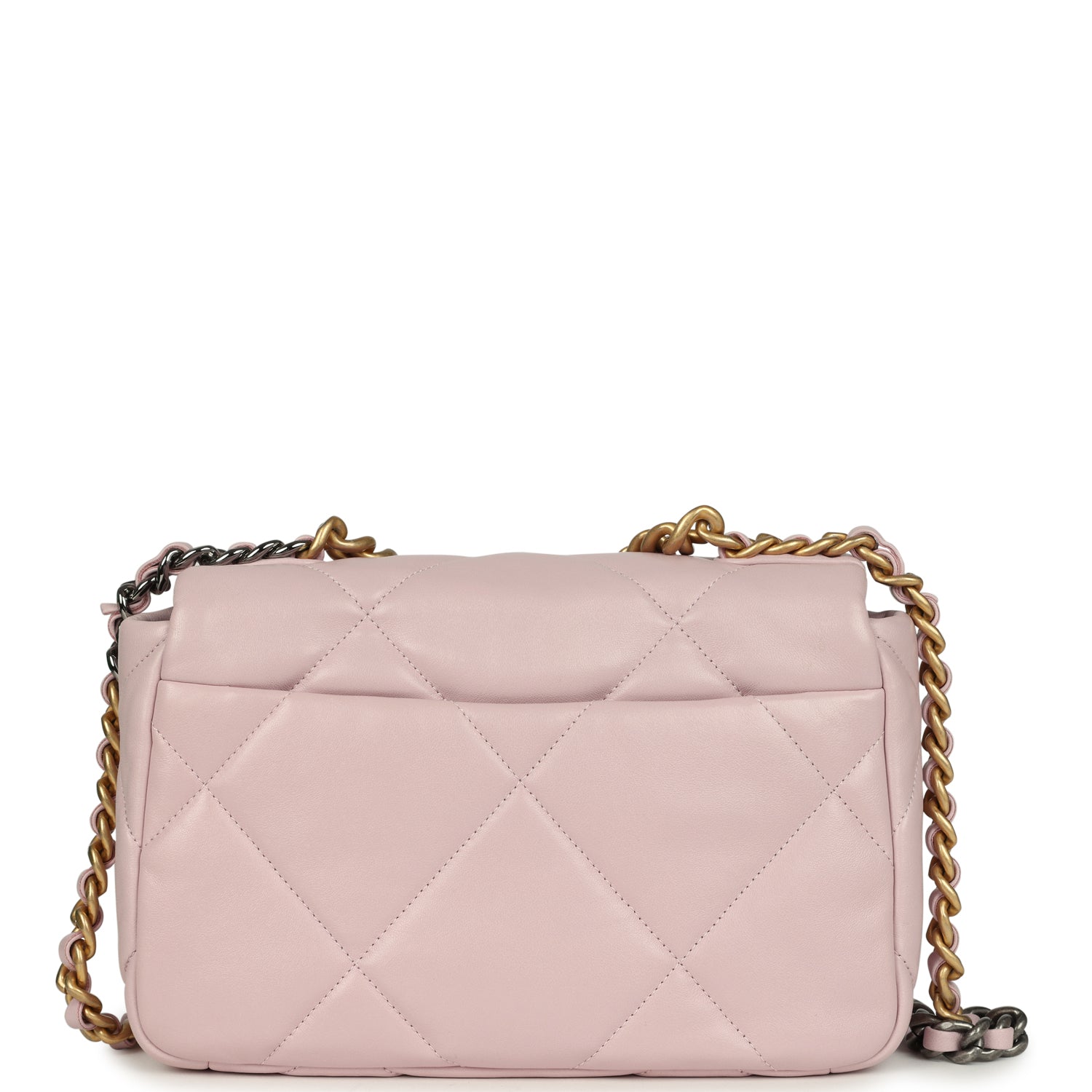 Medium 19 Flap Bag Light Pink Shiny Lambskin Mixed Metal Hardware
