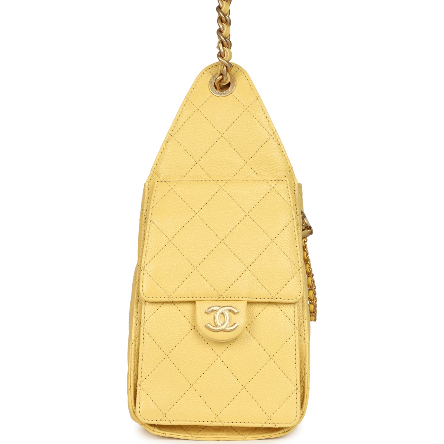 Small 25 Hobo Bag Yellow Caviar Antique Gold Hardware
