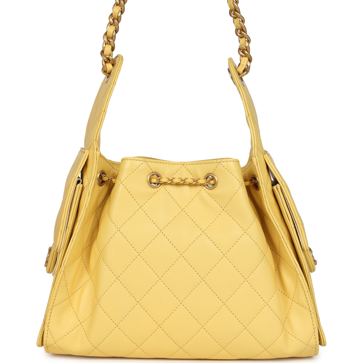 Small 25 Hobo Bag Yellow Caviar Antique Gold Hardware