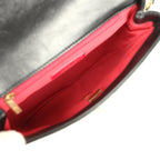 Small Pearl Flap Bag Black Shiny Calfskin Brushed Gold Hardware