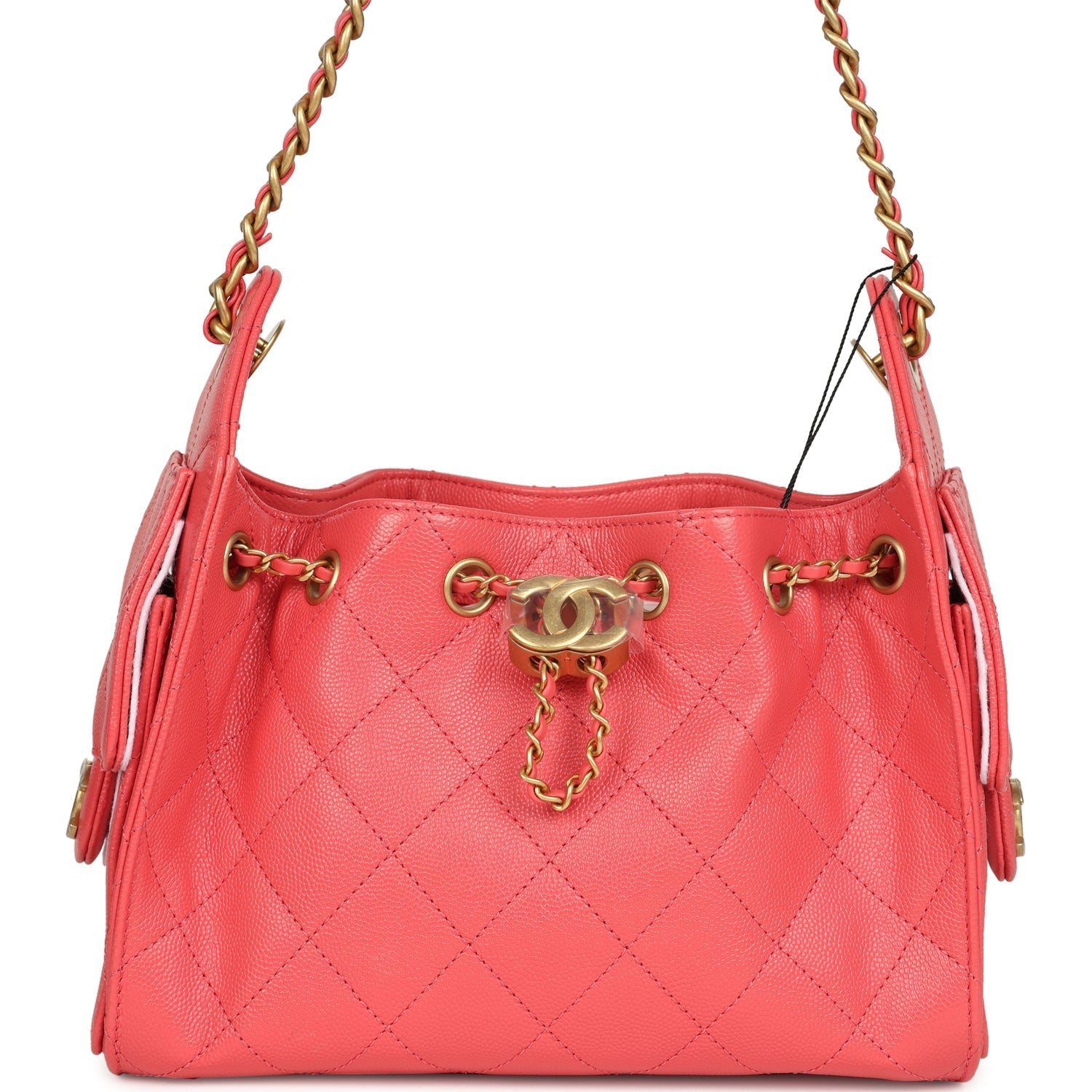 Mini 25 Hobo Bag Coral Pink Caviar Antique Gold Hardware