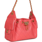 Mini 25 Hobo Bag Coral Pink Caviar Antique Gold Hardware