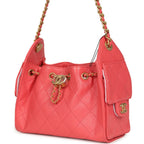 Mini 25 Hobo Bag Coral Pink Caviar Antique Gold Hardware